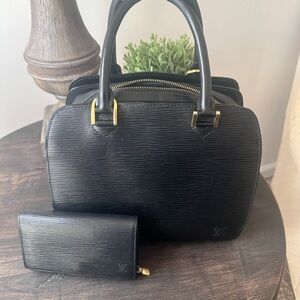 Louis Vuitton Black Satchel and Wallet Set